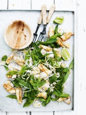 barbecued calamari noodle salad with lychee dressing