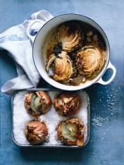 garlic and vinegar roasted cabbages